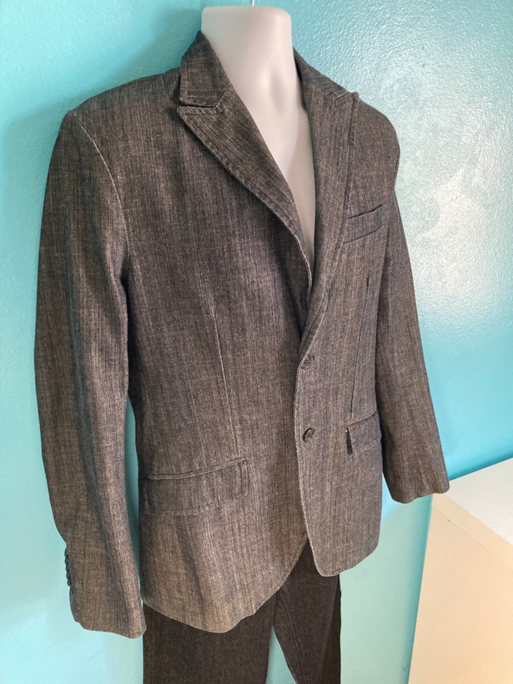 Sasch Men Italian Size 48 / US 38  Dark Blue Raw Denim Casual Blazer Sports Coat